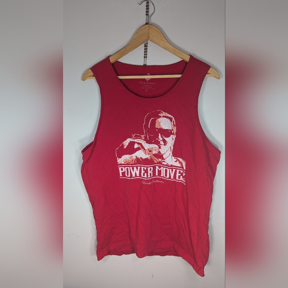 Red Power Moves Graphic Tank Top. Men's Large Rowdy Gentlemen Red  POWER MOVES T